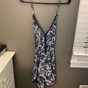 Blue floral romper